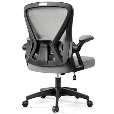 Office Chair, Ergonomic Home Computer Desk Chairs, Comfy Breathable Mesh Chair with Adjustable Lumbar Support Flip-up Armrests, Executive Task Chair with High Back for Home Office Rolling Swivel Chair - Image 1