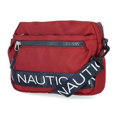 Nautica Nylon Bean Crossbody/Belt Bag with Adjustable Shoulder Strap, Cranberry - Image 2