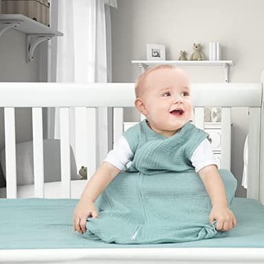 BSTOPPT 2 Pack Baby Sleep Sack 12-18 Months 100% Organic Cotton Muslin Baby Sleeping Bag 2-Way Zipper Toddler Wearable Blankets Comfy Stretchy Thin Sleep Sacks - Image 2