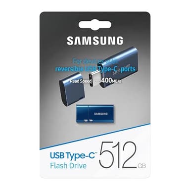 Samsung Type-C USB Flash Drive, 512GB, Transfers 4GB Files in 11 Secs w/Up to 400MB/s USB 3.2 Gen 1 Read Speeds, Compatible w/USB 3.0/2.0, Waterproof, 2022, Blue, MUF-512DA/AM - Image 3
