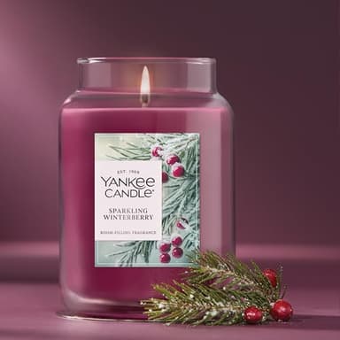 Yankee Candle Sparkling Winterberry Scented Candle, 22oz Large Jar with up to 150 Hour Burn Time, Giftable, Holidays - Image 4