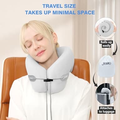 jiaao Travel Pillow, Neck Pillow Airplane, Plane Pillow Memory Foam Travel Neck Pillow with 360° Head and Neck Support, Portable Travel Essential Suitable for Airplane, Car, Train, or Bus Trip - Image 6