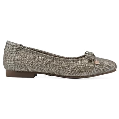 WHITE MOUNTAIN Women's Bocah Diamond Quilted Cap Toe Ballet Flat, Gold/Glitter/Fab, 6 M - Image 3