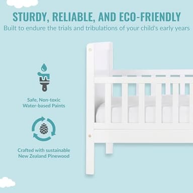 Dream On Me 648-WHT Brookside Toddler Bed, 53lx29bx28h inches, White - Image 4