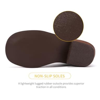 BMCiTYBM Girls Cowgirl Boots Unisex-Child Mid Calf Toddler Cowboy Boots Little Kids Western Boots Square Toe All Seasons Shoes Multi-Black Size 8 Toddler - Image 6