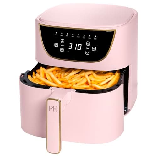 Paris Hilton Air Fryer, Large 6-Quart Capacity, Nonstick Made without PFAS, Touchscreen Display, 8-in-1 (Air Fry, Roast, Broil, Bake, Reheat, Keep Warm, Pizza, Dehydrate), Dishwasher Safe, Pink - Image 1