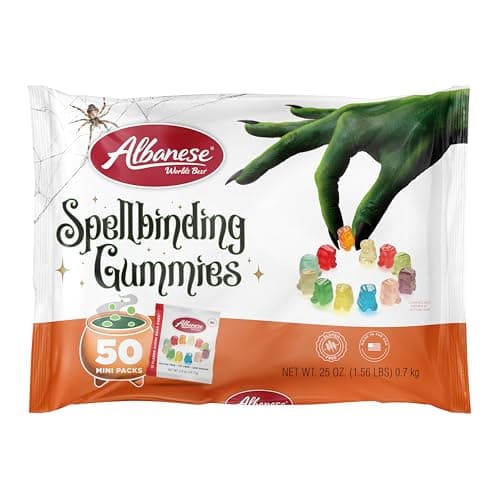 Albanese World's Best, Halloween 12 Flavor Gummi Bear Cubs®, 50-0.5oz Trick or Treat Bags of Halloween Candy - Image 1