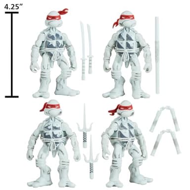 Teenage Mutant Ninja Turtles: Black and White Comic Book Figures with Comic Book by Playmates Toys - Image 2