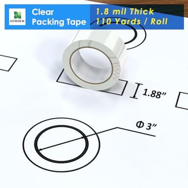 DowDew Clear Packing Tape, [36 Pack] Heavy Duty Packaging Tape 1.88 Inch x 110 Yards Ultra Strong Refill Rolls for Shipping Mailing Moving 3,960 Total Yards - Image 5