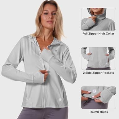 CAMELSPORTS Women UPF 50+ Athletic Jacket Sun Protection Long Sleeve Hiking Shirts Lightweight Outdoor Hoodie with Pocket - Image 5