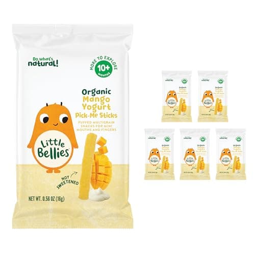 Little Bellies Organic Mango Yogurt Pick-Me Sticks, (Pack of 5 x 0.56 oz Individual Packs) - Image 1