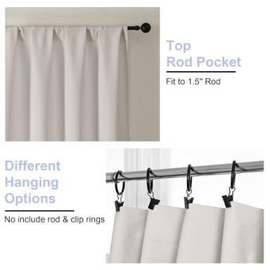 Simplebrand Ava Natural Blackout Curtains for Bedroom 84 Inch Length 2 Panels Set, Solid Thermal Insulated Privacy Living Room Window Treatment Curtains Blackout Drapes, W40 x L84 Inch, Natural - Image 4