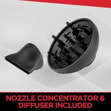 CHI 1875 Series Hair Dryer, Blow Dryer For Ultra-Fast Hair Drying, Reduces Frizz & Increases Shine, Nozzle & Diffuser Attachments - Image 2