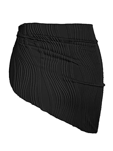 ZAFUL Textured Sarong Coverups for Women Tie Side Beach Sarong OneSize 4-Black - Image 3