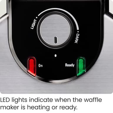 Chefman Rotating Belgian Waffle Maker, 180° Flip Iron w/ Non-Stick Plates, Adjustable Timer, Locking Lid, & Drip Plate, Space Saving Storage, Mess-Free Breakfast, Stainless Steel/Black - Image 6