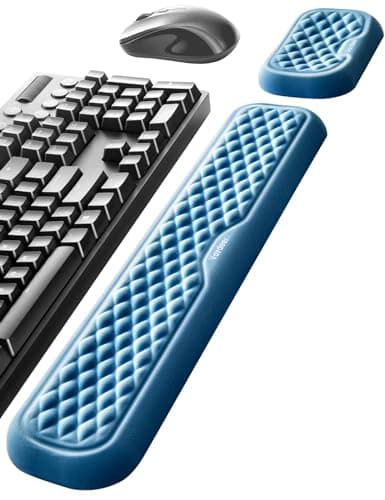 Vaydeer Wrist Rest for Keyboard and Mouse, Computer Ergonomic Wrist Support Pad, Soft Memory Foam Arm Cushion for Desk, Palm Hand Office Laptop Typing-Ocean Blue - Image 1