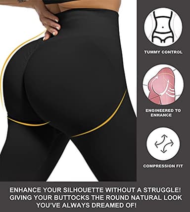 CHRLEISURE Workout Leggings Sets for Women, Gym Scrunch Butt Butt Lifting Seamless Leggings 3 Piece (Black, DGray, Blue, L)-1 - Image 2