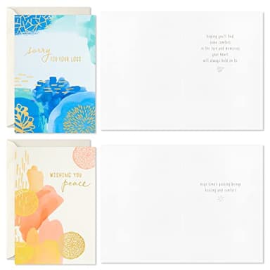 Hallmark Sympathy Cards Assortment, Abstract Watercolor (16 Assorted Thinking of You Cards with Envelopes) - Image 5