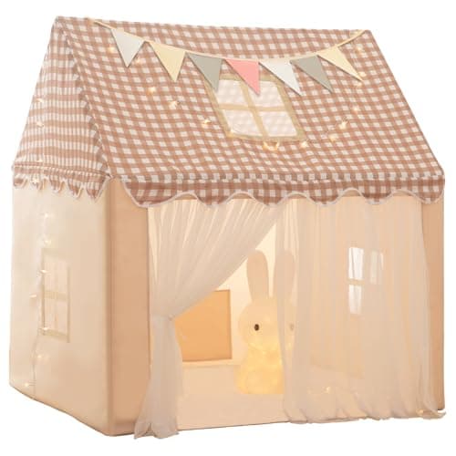 RONGFA Playhouse for Indoor & Outdoor, with Star Light, Flags and Carry Bag, Washable Kids Tent for Girls & Boys (Lattice Top Tent) - Image 1
