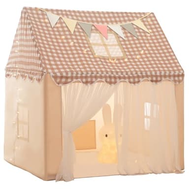RONGFA Playhouse for Indoor & Outdoor, with Star Light, Flags and Carry Bag, Washable Kids Tent for Girls & Boys (Lattice Top Tent) - Image 1