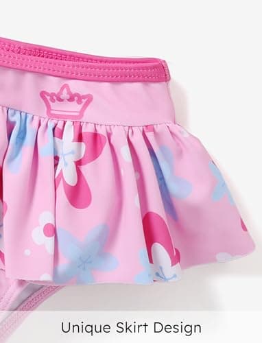 Disney Princess Toddler Girls One Shoulder Bow Tie Tankini Beach Swimwear Set Pink2 4-5 Years - Image 5