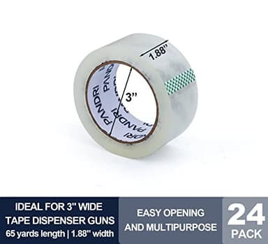 PANDRI Clear Packing Tape, 24 Rolls Heavy Duty Packaging Tape for Shipping Packaging Moving Sealing, 1.88 inches Wide, 65 Yards Per Roll, Total 1560 Yards - Image 2