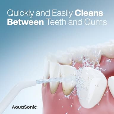 AquaSonic Water Flosser - Cordless Rechargeable Water Flossers for Teeth Cleaning - Waterproof Aqua Flosser, Portable Oral Irrigator for Dental Cleaning with 5 Jet Tips – Braces Home Travel - Image 4