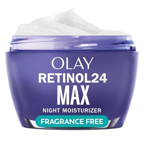 Olay Retinol Face Moisturizer, 24 MAX Anti-Aging Night Cream for Women, Fragrance-Free, Non Greasy - Anti-Wrinkle, Smooth Fine Lines, Tightening, Hydrating Skin Care - Peptides, Glycerin, 1.7 Oz - Image 1