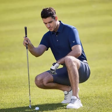 Golf Polo Shirts for Men Dry Fit Short Sleeve Performance Moisture Wicking Casual Solid Collared Men’s Polo Shirts Bluish Violet - Image 3