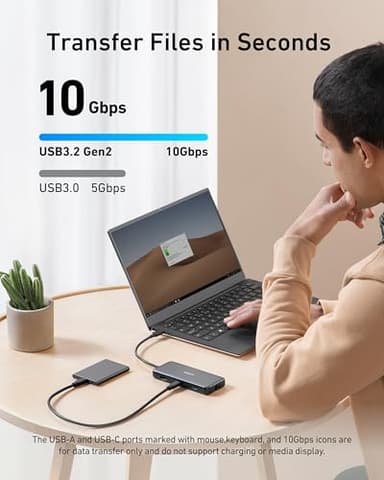 Anker 555 USB-C Hub (8-in-1), with 85W Power Delivery, 4K 60Hz HDMI Port, 10Gbps USB C and 2 A Data Ports, Ethernet microSD SD Card Reader, for MacBook Pro More - Image 3