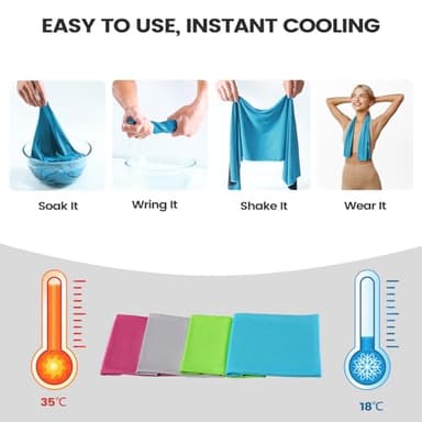 Clothirily Cooling Towels (40"x12"), Breathable Gym Towels for Neck and Face, Men & Women Workout Towel for Hot Weather, Sweat Towel for Gym Yoga, Camping, Fitness, Running, Traveling, 4 Pack - Image 6