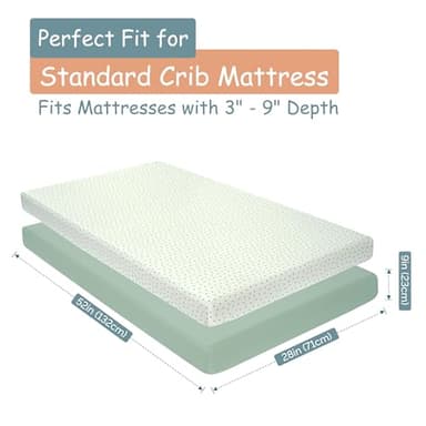 Little Peaches Baby Crib Sheets Neutral - Super Soft Toddler Bed Sheets for Standard Crib Mattress, Crib Sheets for Boys & Girls, Stretchy Knit Fitted Crib Sheet, 2 Pack - Polka Dot-Blue & Cool Blue - Image 6