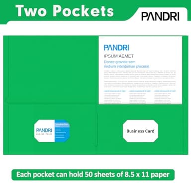 Two Pocket Folders, PANDRI 125 Pack 2 Pocket Folders, Letter Size Paper File Folder for School Office Home Business, Assorted 5 Colors - Image 3