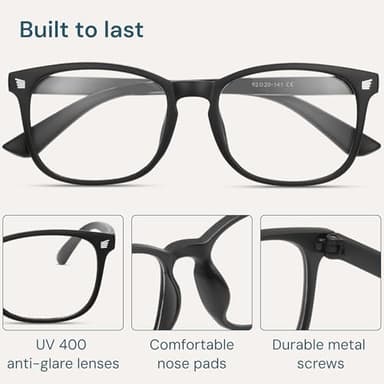 Gaoye Matte Black Blue Light Glasses for Computer & Gaming - Anti UV Ray Lenses, Scratch-Resistant & Comfort Fit - Image 6