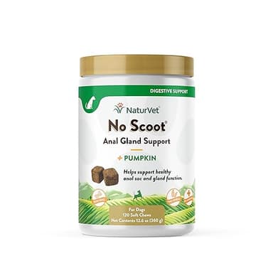 NaturVet - No Scoot for Dogs - 120 Soft Chews - Plus Pumpkin - Supports Healthy Anal Gland & Bowel Function - Enhanced with Beet Pulp & Psyllium Husk - Image 1
