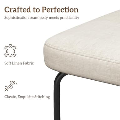 GXJ Counter Height Bar Stools Set of 4, 26" Fabric Kitchen Bar Stools with Back, Counter Barstools with Metal Legs, Bar Chairs for Kitchen Island, White - Image 5