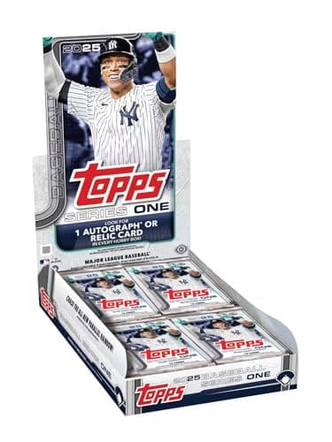 2025 Topps Series 1 Baseball Trading Card MLB Hobby 20 Pack Box (1 Autograph or Relic)