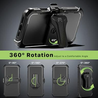 M MYBAT PRO for iPhone 16 Pro Max Case,Maverick Series Case with Belt Clip Holster,[Compatible with Magsafe] w/Screen Protector,Anti-Drop,Shockproof,w 360°Rotating Kickstand,Heavy Duty Protection - Image 6