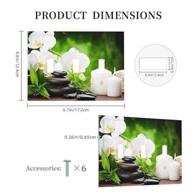 Modern Zen Giclee Wall Art Spa 3-Gang Triple Toggle Decorative Light Switch Plate Cover Massage Treatment Wall Plate Standard Size Wallplate Electrical Device Outlet Cover 6.7x 4.8 IN - Image 5