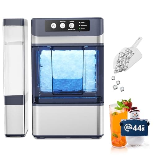 Nugget Ice Maker Countertop – 44 lbs/Day Pebble Ice Machine with 0.8 Gal Water Tank, 6-10 Mins Fast Ice, Self-Cleaning, Portable for Home, Camping, Kitchen, RV - Image 1