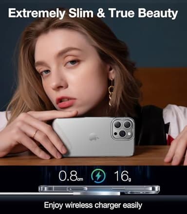 TORRAS Crystal Clear for iPhone 16 Pro Case, Ultra-Thin, Non-Yellowing, Military Protection, Slim Fit Silicone TPU Cover for iPhone 16 Pro Phone Case, Soft, Clear, 6.3 inch - Image 7