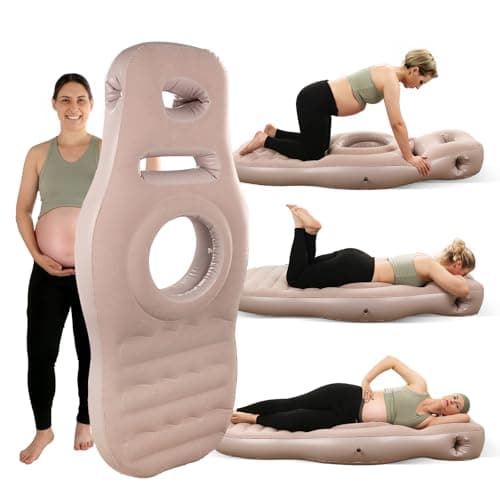 Toggloo Inflatable Full Body Pregnancy Pillow, Full Body Maternity Airbed with Belly Hole for Comfort – Best Prone Sleeping Support for Pregnant Women, Includes Electric Air Pump, Gray - Image 1