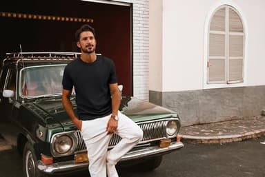 PJ PAUL JONES Mens Shirts Classic Black T-Shirts Knit Solid Tee Shirts Short Sleeve Knitwear - Image 2