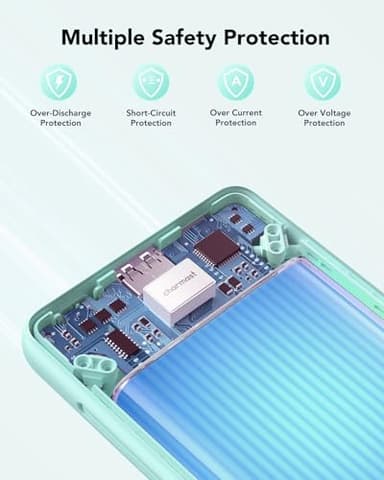 charmast Portable Charger with Built-in Cables and Plug, 10000mAh USB C Power Bank Fast Charging, External Battery Pack Slim, Travel Essentials Compatible with iPhones, Samsung Galaxy, iPad - Image 9