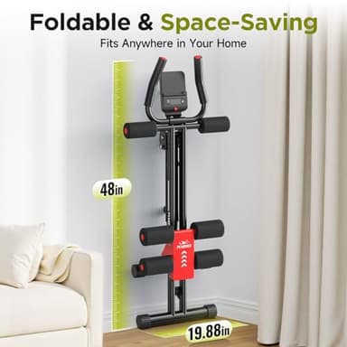 FLYBIRD Ab Workout Equipment, Adjustable Ab Machine Full Body Workout for Home Gym, Strength Training Exercise Equipment for Body Shaping Foldable Waist Trainer Suitable for Beginner Red - Image 7