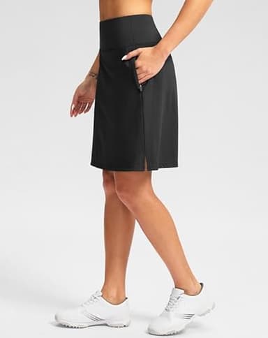 G Gradual 20" Golf Skorts Skirts for Women with 7 Pockets Knee Length Skort Athletic Modest Long Tennis Skirts for Women(A-Black,L) - Image 2