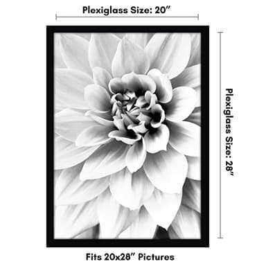 Americanflat 20x28 Picture Frame with Polished Plexiglass - Black Picture Frame - Wide Photo Frames Made of Engineered Wood for Vertical or Horizontal Wall Display - Epic Collection - Black - Image 2