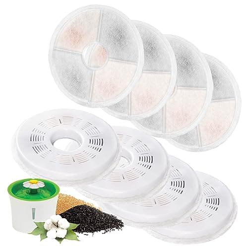 8 Pack Cat Water Fountain Replacement Filters Fit for 3L Flower Water Dispenser Automatic Pet Dog Cat Fountain Filter - Image 1