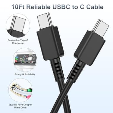 2Pack 45W Super Fast Charger Type C 10ft, USB C Wall Charging and Long Android Phone Charger Cable Cord for Samsung Galaxy S25 Ultra/S25 Plus/S25/S24+/S24 Ultra/S23 Ultra/S22 Plus/S21/Note 20/Note10+ - Image 4