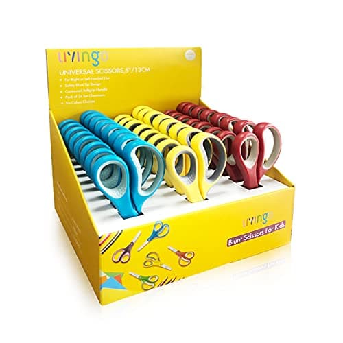 LIVINGO 24 Pack 5” Kids Scissors, Blunt Safety Blade, Left/Right Handle, Bulk School Supplies Preschool Shears for Teachers Student Toddler Children Classroom Crafting Cutting Paper - Image 1